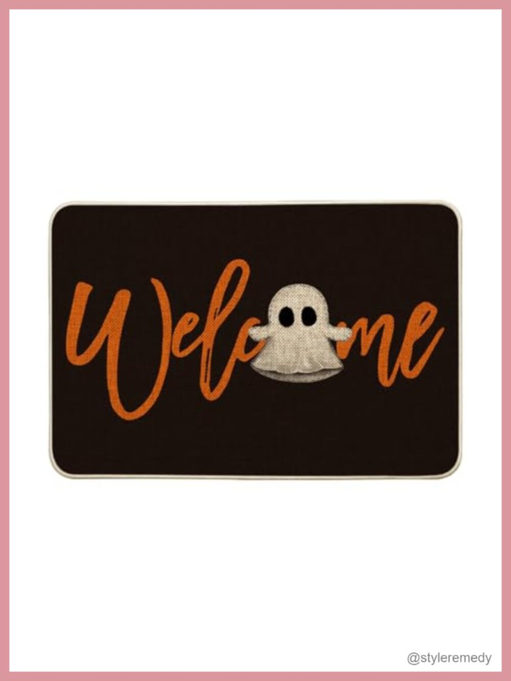 Halloween Boo Welcome Doormat 24x35 Inch Non-Slip Low Profile Polyester Rubber